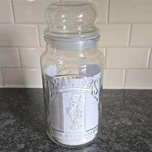 1981 75th Anniversary Mr. Peanut Clear Glass Jar with Lid